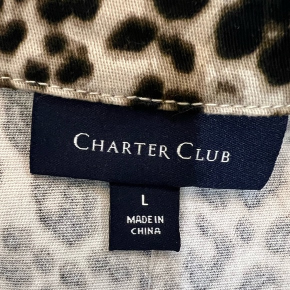 NWT  Charter Club Button Down Long Sleeve Jean Cut Jacket Animal Print SZ L - Picture 7 of 9